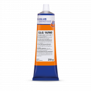 ELKALUB GLG 16/N0 special fluid grease for gears in a 250 g tube with orange-blue print.