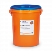 ELKALUB VP 728 Fluid gear grease for power tools in an orange 18 kg bucket.