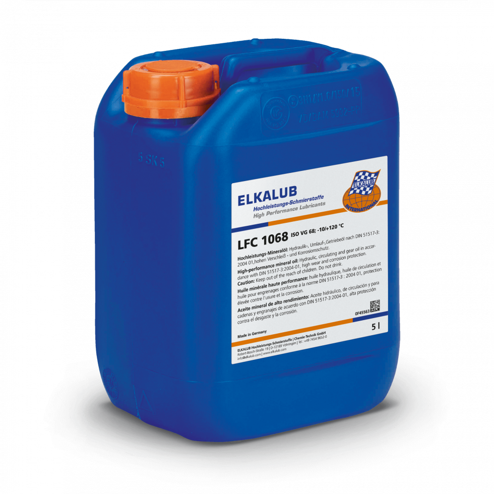 ELKALUB LFC 1068 High-performance mineral oil in a blue 5-liter canister