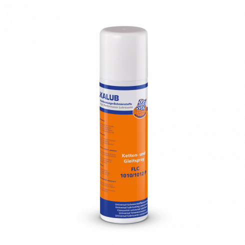ELKALUB FLC 1010/1012 P Chain and sliding spray in an orange 300 ml pump spray can with white cap.